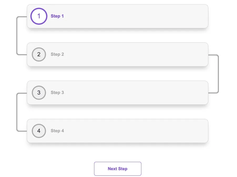 completed progress indicator layout