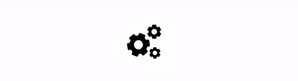 animated gears icon is complete