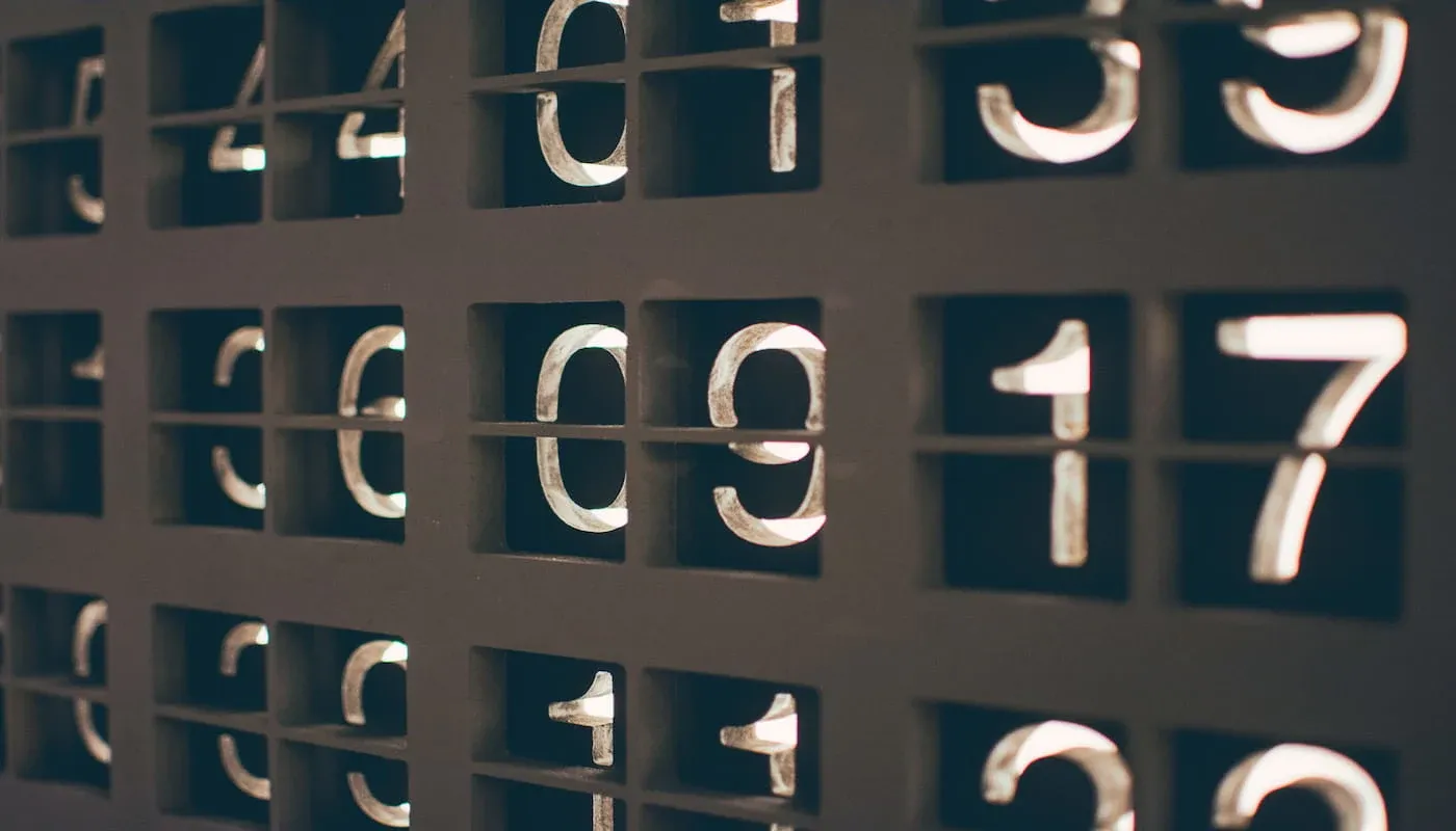 photo of numbers on a board