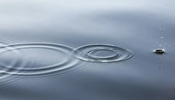 photo of stone skipping on water