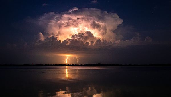 photo of lightning in the distance